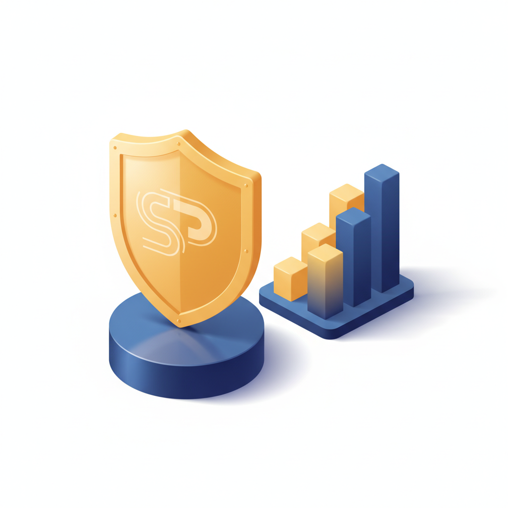 Isometric illustration symbolizing the balance between budget savings and reliable trademark protection