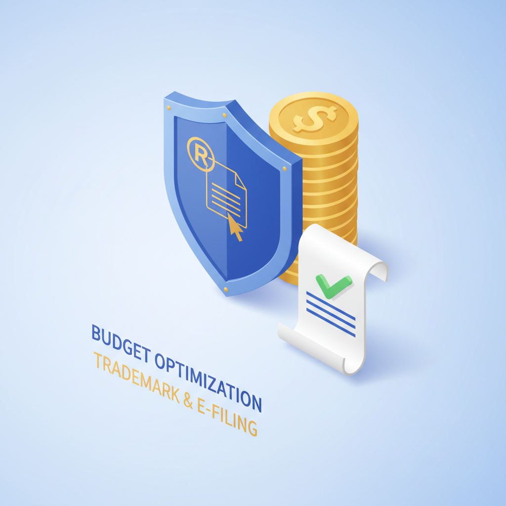 Illustration symbolizing the balance between brand protection and strategic budget savings for registration